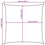 vidaXL Voile d'ombrage gris clair 2 5x2 5 m 100  polyester oxford