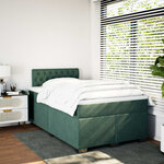 vidaXL Sommier à lattes de lit et matelas Vert foncé 120x200cm Velours