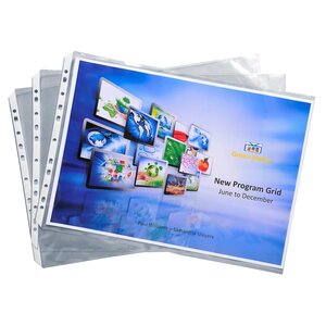 Sachet De 10 Pochettes Perforées Biseautées Pour Classeur Exactive - Polypropylène Lisse 5 5/100 - A3 - Cristal - X 5 - Exacompta