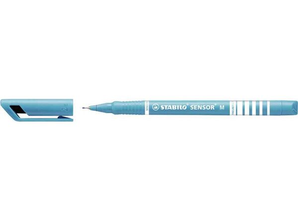 Stylo Feutre à pointe fine SENSOR M, tracé: 0,7 mm, turquoise STABILO