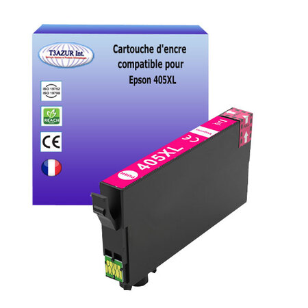 T3AZUR - Cartouche compatible avec Epson 405XL Magenta pour Epson WorkForce WF-4830DTWf  WF-7800  WF-7830DTWf   WF-7835 DTWf