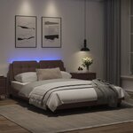 vidaXL Cadre de lit avec lumières LED marron 120x200 cm similicuir