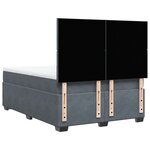 vidaXL Sommier à lattes de lit et matelas Gris foncé 140x190cm Velours