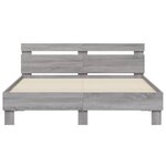 vidaXL Cadre de lit avec tête de lit sonoma gris 150x200 cm