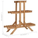 vidaXL Support pour plantes 83x25x83 cm Bois de sapin