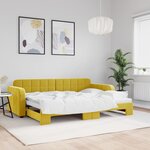 vidaXL Lit de jour avec lit gigogne jaune 80x200 cm velours