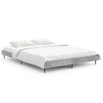 vidaXL Cadre de lit gris béton 140x190 cm bois d'ingénierie