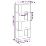vidaXL Bibliothèque/Séparateur de pièce Gris 51x25x132 cm Pin massif