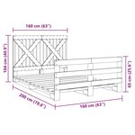 vidaXL Cadre de lit avec tête de lit 160x200 cm bois de pin massif
