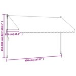 vidaXL Auvent rétractable crème 350x150 m tissu et acier