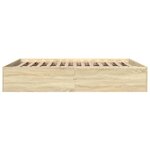 vidaXL Cadre de lit chêne sonoma 160x200 cm bois d'ingénierie