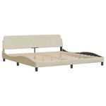 vidaXL Lit avec matelas crème 200x200 cm tissu