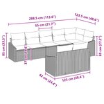 vidaXL Ensemble de canapé de jardin 8 pièces avec coussins gris clair en poly rattan