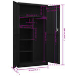 vidaXL Armoire à casiers Noir 90x40x180 cm Acier