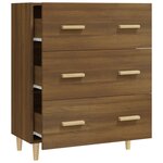 vidaXL Buffet Chêne marron 70x34x90 cm Bois d'ingénierie
