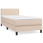 vidaXL Sommier à lattes de lit avec matelas Cappuccino 100x200 cm