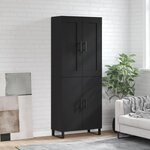 vidaXL Buffet haut Noir 69 5x34x180 cm Bois d'ingénierie