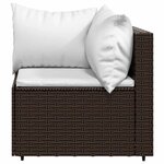 vidaXL Salon de jardin 4 Pièces avec coussins Marron Résine tressée