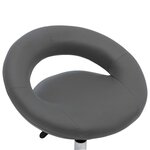 Chaise fauteuil siège de travail roulante similicuir gris 02_0024077