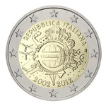 2 euros commémorative Italie 2012 - 10 ans de l'Euro.