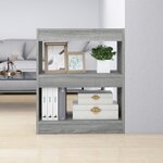 vidaXL Bibliothèque/Séparateur de pièce Sonoma gris 60x30x72 cm