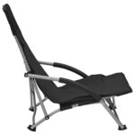 vidaXL Chaises de plage pliables 2 Pièces Noir Tissu