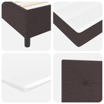 vidaXL Lit à Ressorts avec Matelas & LED Marron Foncé 200x200 cm Tissu