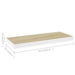vidaXL Étagère murale flottante chêne et blanc 60x23 5x3 8 cm MDF