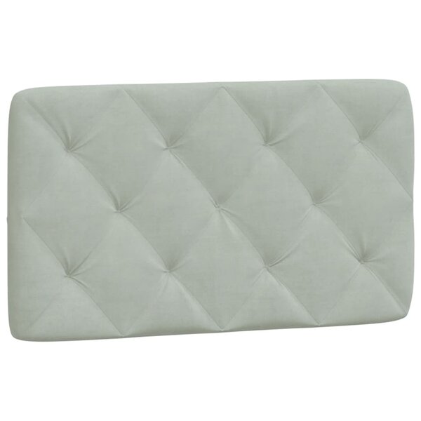 vidaXL Coussin de tête de lit gris clair 90 cm velours