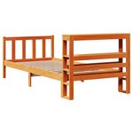 vidaXL Cadre de lit avec tête de lit sans matelas cire marron 90x200cm