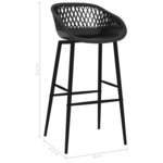 vidaXL Chaises de bar lot de 4 noir