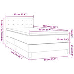 vidaXL Sommier à lattes de lit et matelas Gris clair 90x190 cm Velours