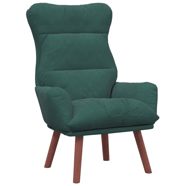 vidaXL Fauteuil Relaxant en Velours Vert Foncé