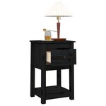 vidaXL Tables de chevet 2 Pièces Noir 40x35x61 5 cm Bois de pin massif