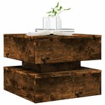 vidaXL Table basse avec lumières LED chêne fumé 50x50x40 cm