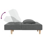 vidaXL Canapé-lit à 2 places avec deux oreillers Gris foncé Tissu