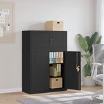 vidaXL Classeur noir 90x40x130 cm acier