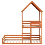 vidaXL Lit superposé sans matelas cire marron 80x200 cm pin massif