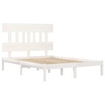 vidaXL Cadre de lit Blanc Bois massif 120x190 cm Petit double