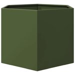 vidaXL Jardinière vert olive hexagone 69x60x45 cm acier