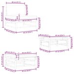 vidaXL Salon de jardin 3 Pièces avec coussins gris foncé Bambou