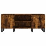 vidaXL Armoire à disques chêne fumé 121x38x48 cm bois d'ingénierie