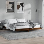 vidaXL Cadre de lit chêne marron 200x200 cm bois d'ingénierie