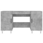 vidaXL Bureau gris béton 140x50x75 cm bois d'ingénierie