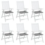 vidaXL Coussins de chaise jardin lot de 6 gris 40x40x3 cm tissu oxford