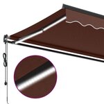 vidaXL Auvent rétractable automatique avec LED marron 400x350 cm
