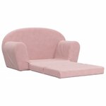 vidaXL Canapé-lit pour enfants 2 places rose peluche douce