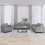vidaXL Ensemble de canapés 3 Pièces coussins gris clair tissu