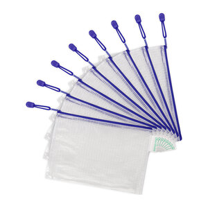 Pochettes à zip a5 tarifold couleur - sachet de 8 - bleu