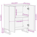 vidaXL Buffet 60x34x75 cm bois de manguier massif